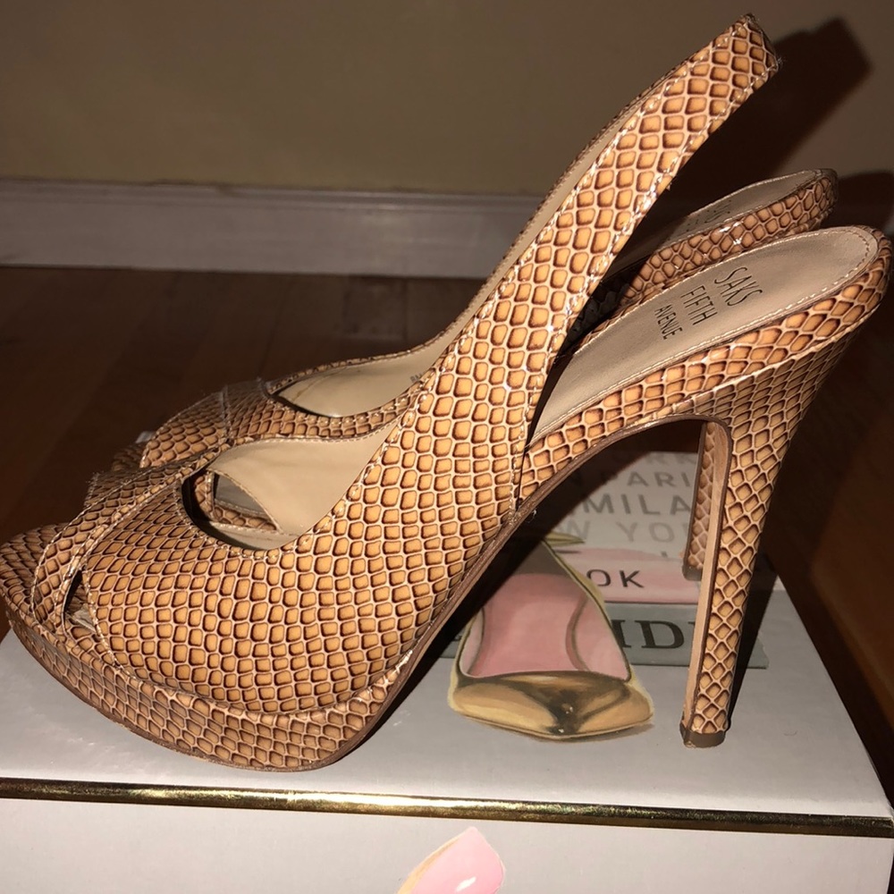 Saks Fifth Ave Slingback Heel Sandal- Sneakskin